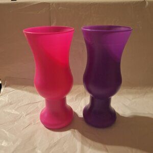 krazy straw purple and pink cups